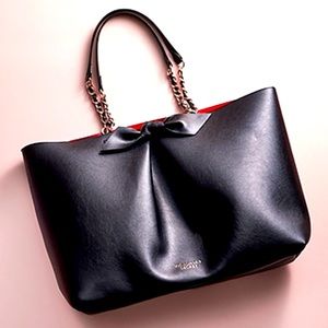 Victoria’s Midnight Black Bow Large Carryall Bag NWT